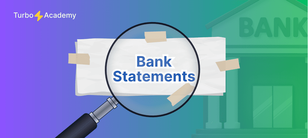 Side-by-side view of real and fake bank statements for comparison