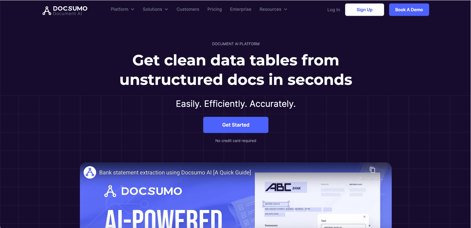 Side-by-side interface comparison of TurboDoc and Docsumo software